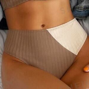 New Women's Color Block Bikini Bottoms Size S